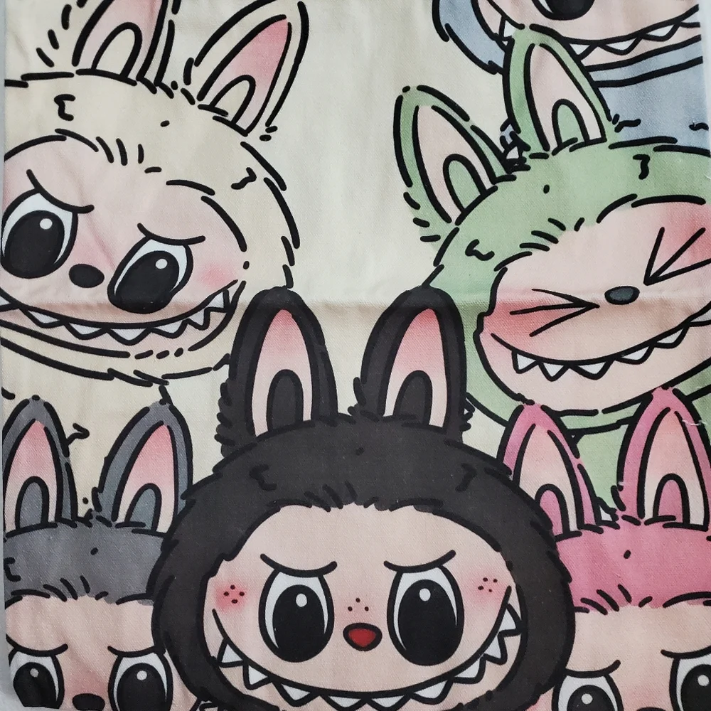 Cartoon Labubu Printed Tote Bag